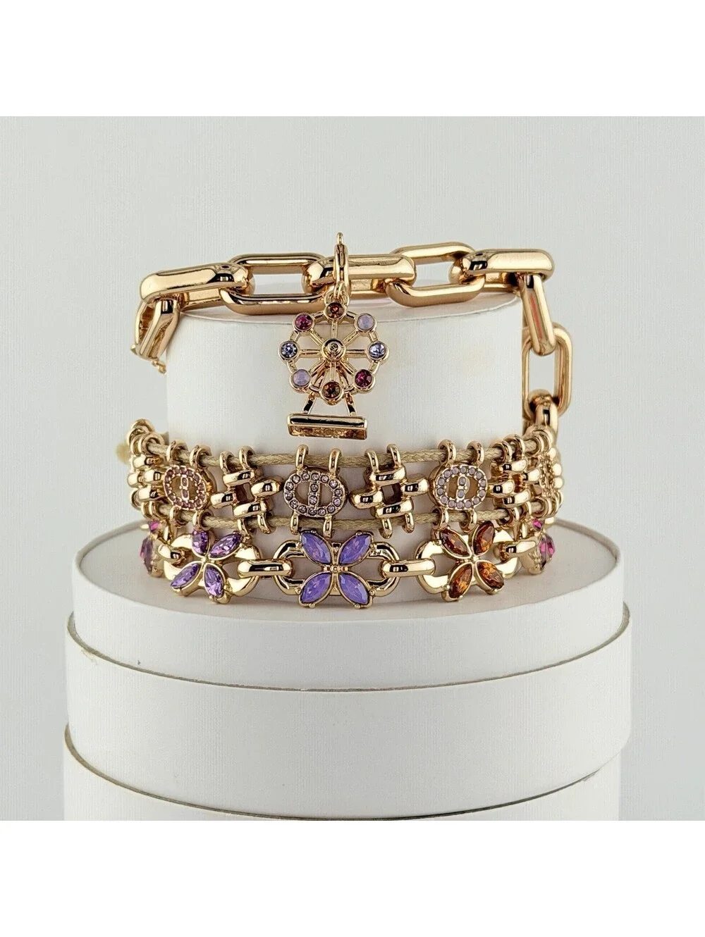 Bomb Party Summer 2026 Stacks “Starlit Midway” ST48844 Ferris Wheel Yellow Gold